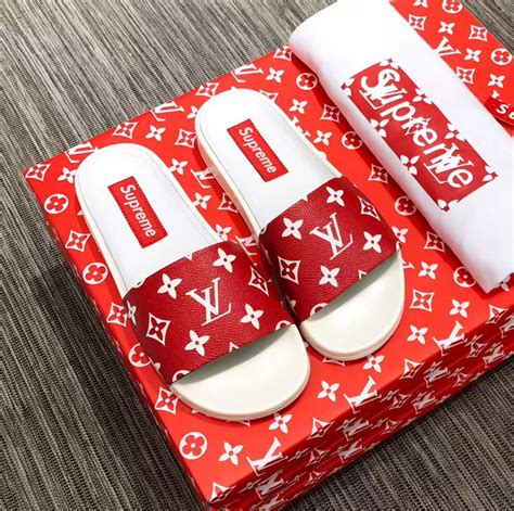 supreme louis vuitton slides price|cartera louis vuitton supreme original.